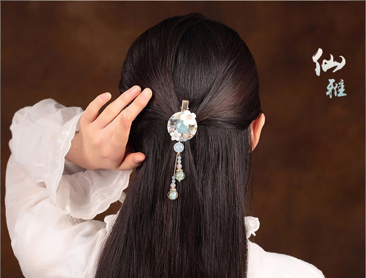 仙雅古風發(fā)夾，清新潔白頭飾