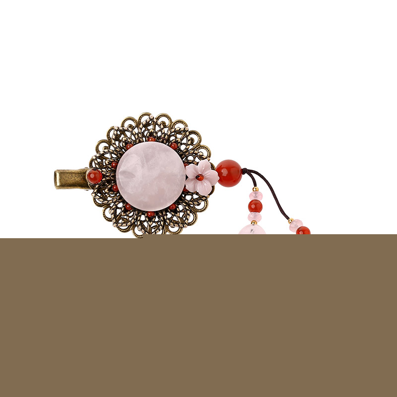 粉玉墜發(fā)飾，古風(fēng)風(fēng)情發(fā)夾頭飾