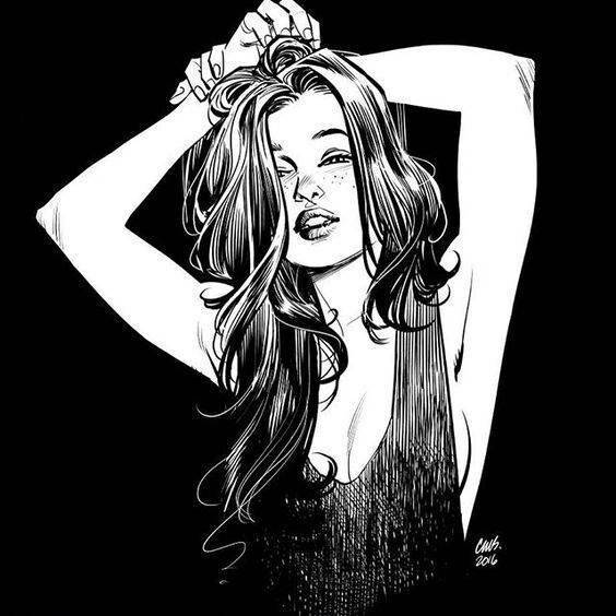 9款性感的黑白女郎插畫，嫵媚的美!