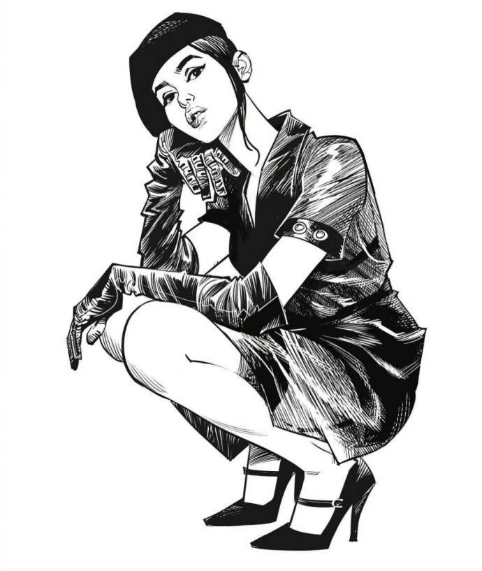 9款性感的黑白女郎插畫，嫵媚的美!