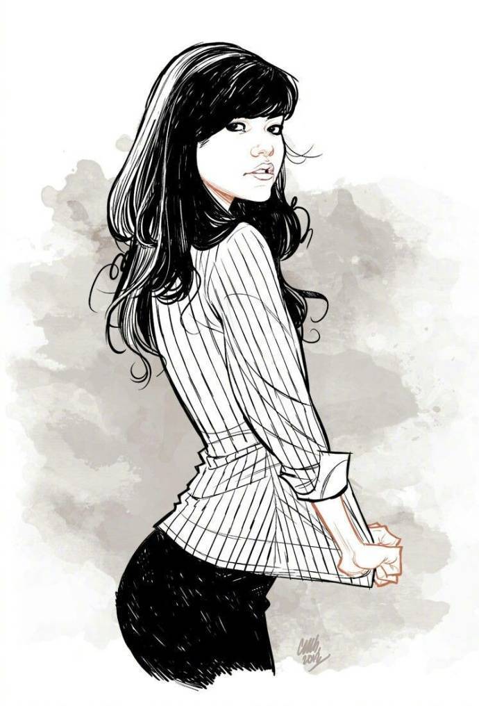 9款性感的黑白女郎插畫，嫵媚的美!