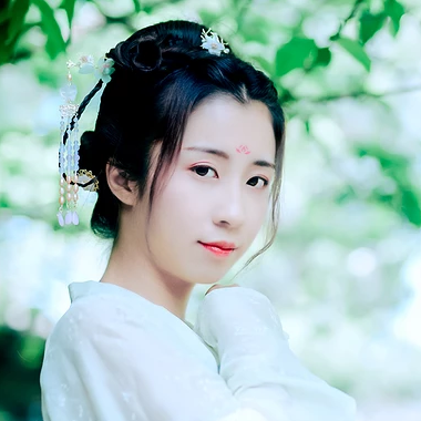 清新繡球花女生頭像，唯美古風真人頭像