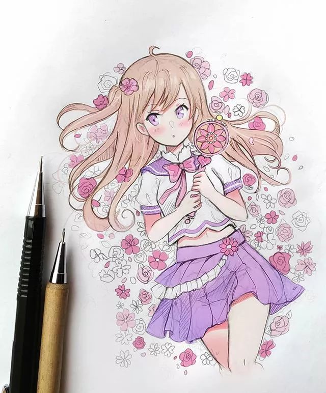 清新可愛美少女插畫，萌化你的心！