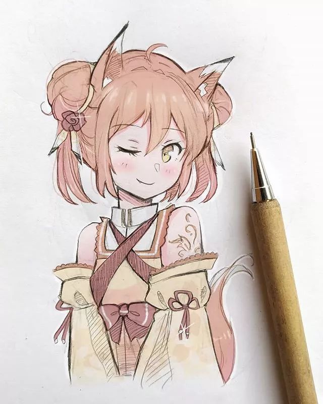 清新可愛美少女插畫，萌化你的心！