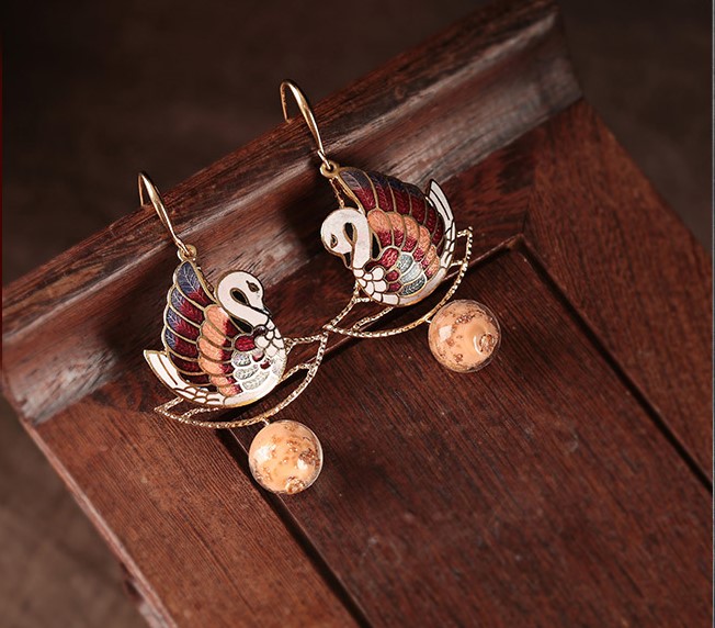 靜緣鴛鴦耳環(huán)，古典美好寓意首飾