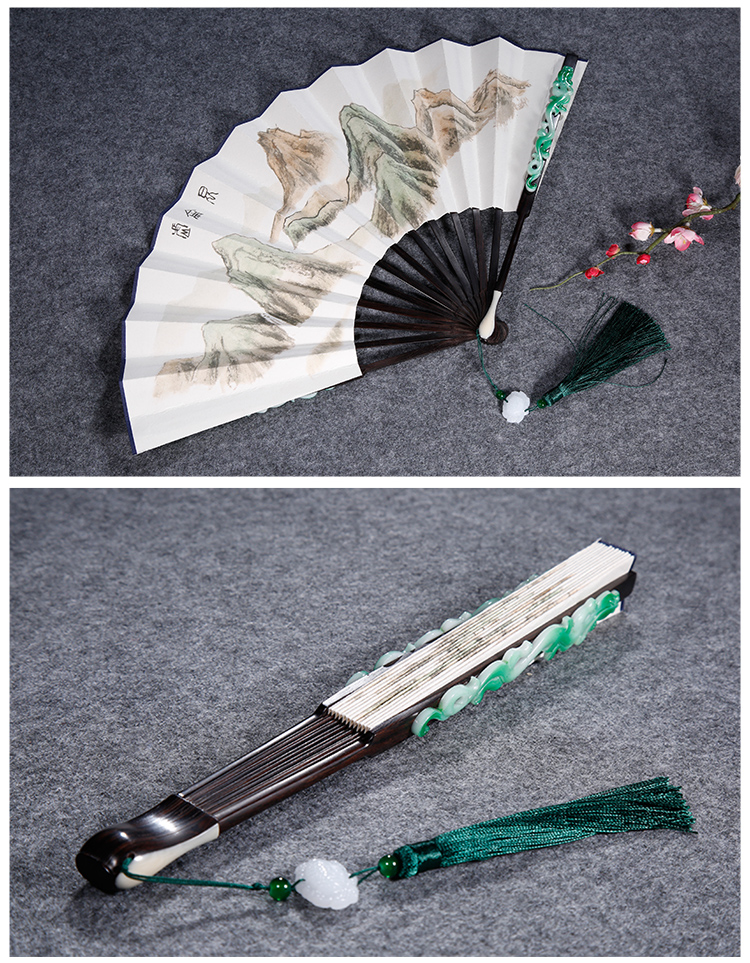 玉清昆侖扇:紫光檀木折扇