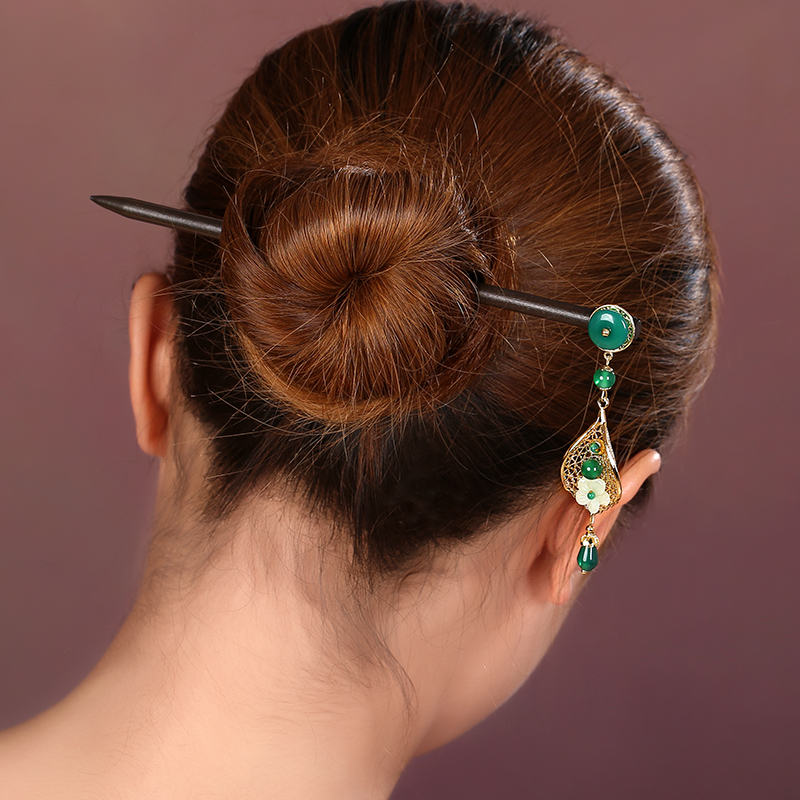 瑪瑙流蘇步搖，古典古風(fēng)簪子頭飾