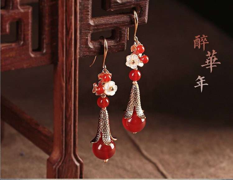 嬌艷古風(fēng)耳環(huán)：醉了一年華