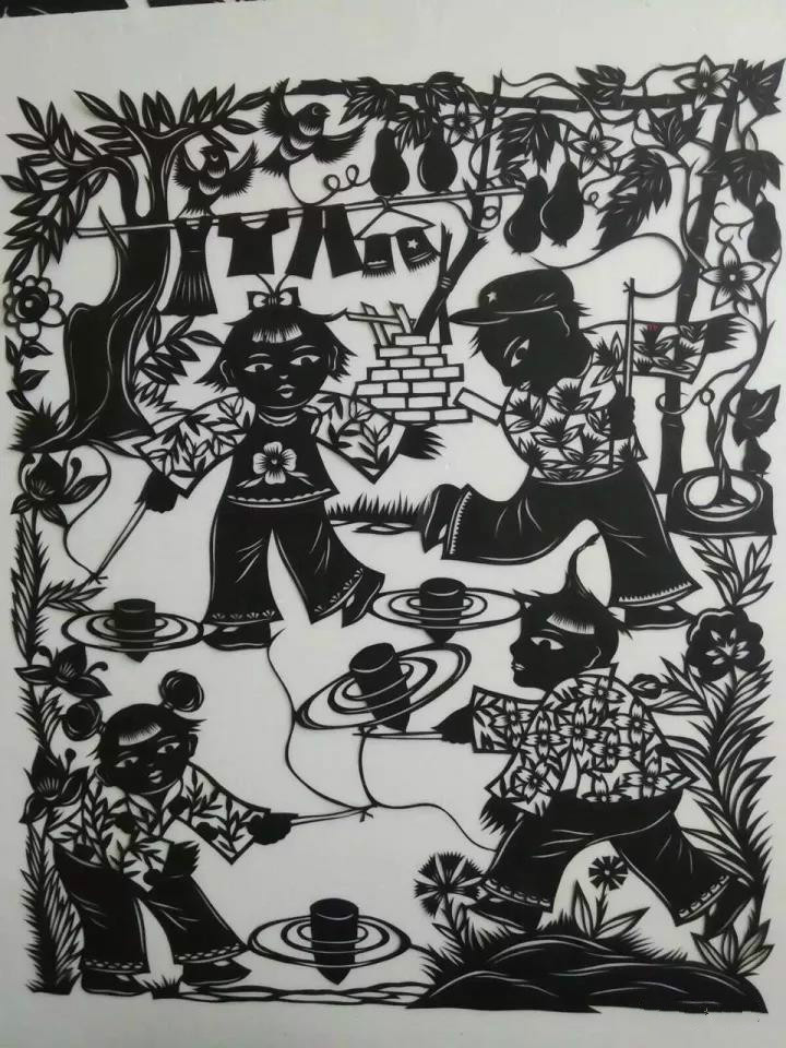 20款童年趣事剪紙：宗華陽(yáng)老師剪紙作品