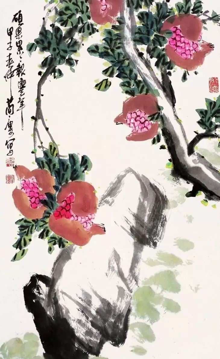 32幅曹簡樓國畫石榴圖：石榴令人垂涎欲滴！