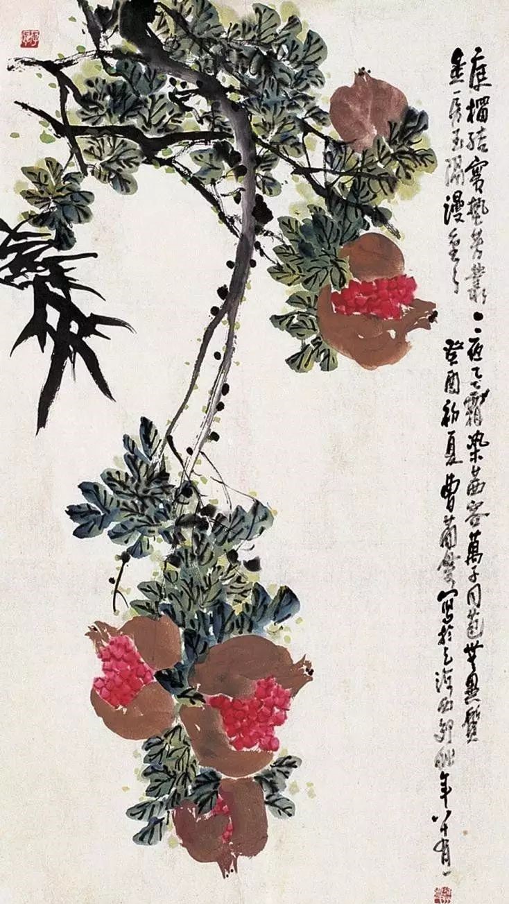 32幅曹簡樓國畫石榴圖：石榴令人垂涎欲滴！