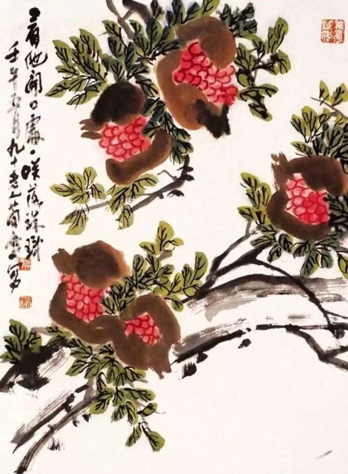 32幅曹簡樓國畫石榴圖：石榴令人垂涎欲滴！