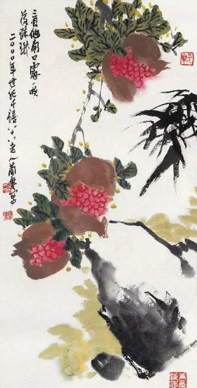 32幅曹簡樓國畫石榴圖：石榴令人垂涎欲滴！