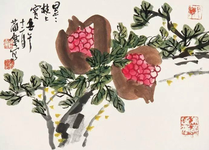 32幅曹簡樓國畫石榴圖：石榴令人垂涎欲滴！