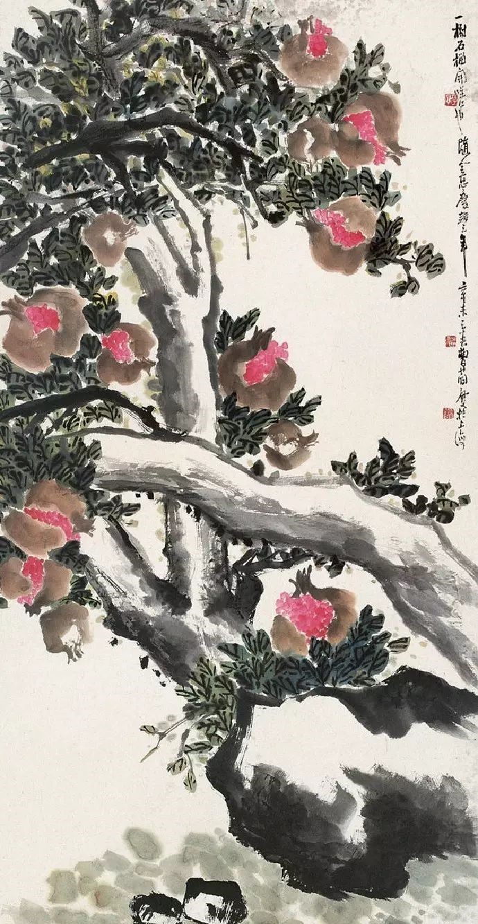 32幅曹簡(jiǎn)樓國(guó)畫石榴圖：石榴令人垂涎欲滴！