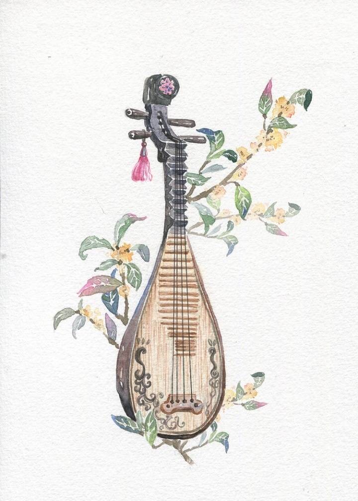 9款唯美古風(fēng)圖片：一組古風(fēng)樂器插畫！