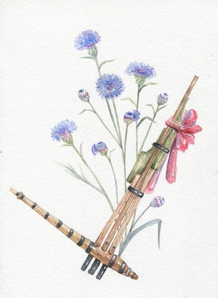 9款唯美古風(fēng)圖片：一組古風(fēng)樂器插畫！