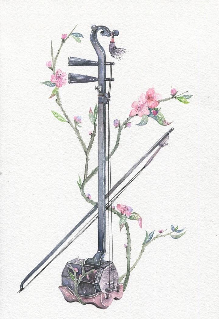 9款唯美古風(fēng)圖片：一組古風(fēng)樂器插畫！