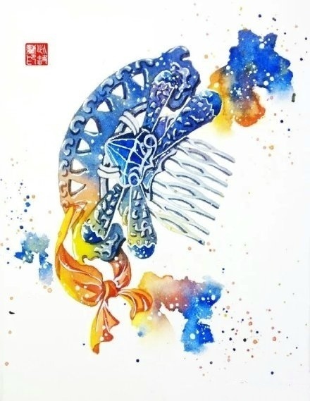 八款古風頭飾圖片：清新脫俗古風插畫