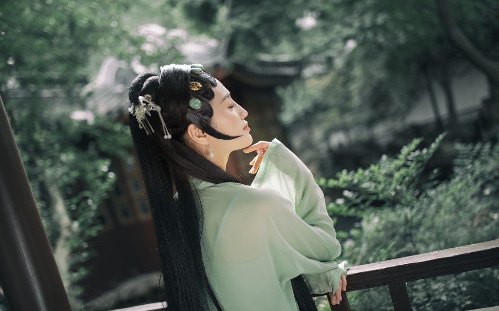 江南園林古裝攝影:黛玉花旦人像攝影
