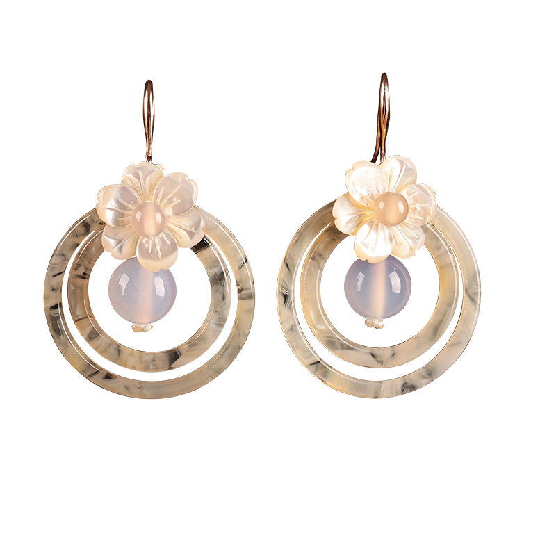 夢里花古風(fēng)耳環(huán)，簡約潔白風(fēng)情首飾