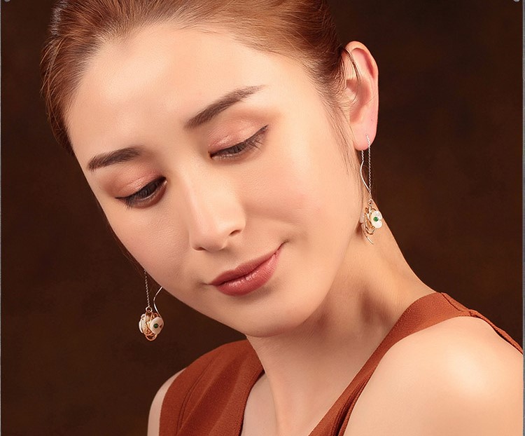 雅芊古風(fēng)耳環(huán)，純銀耳線首飾