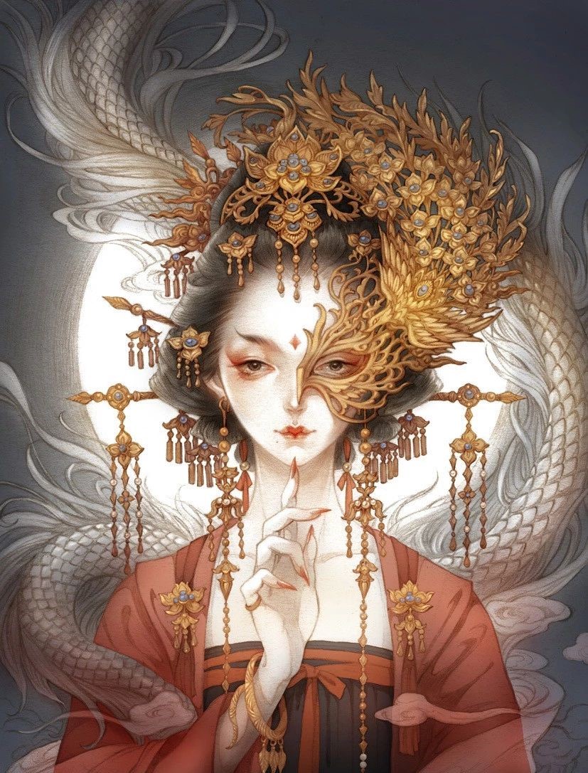 古風(fēng)美人插畫，一顰一笑令人神魂顛倒！