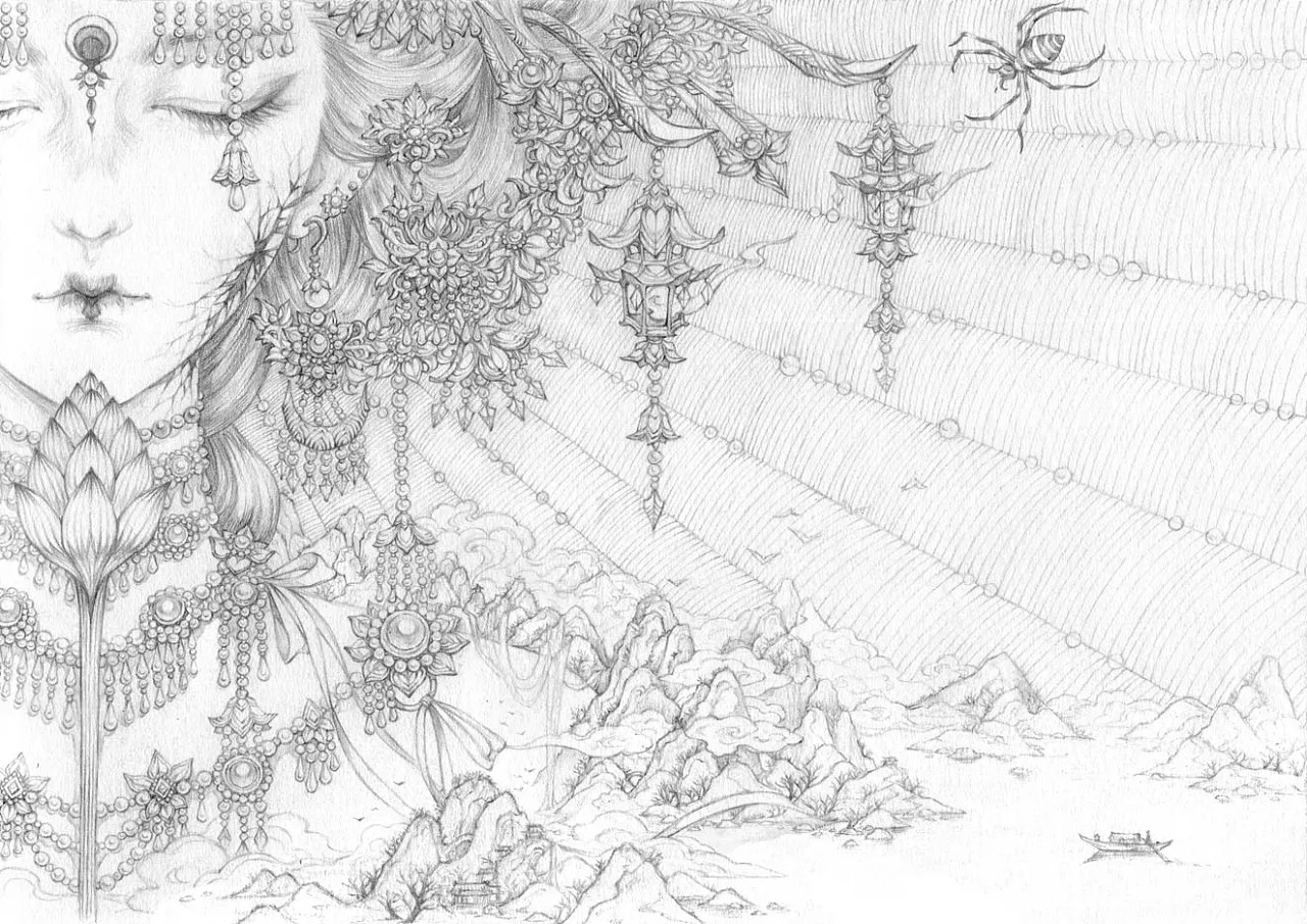 古風(fēng)美人插畫，一顰一笑令人神魂顛倒！