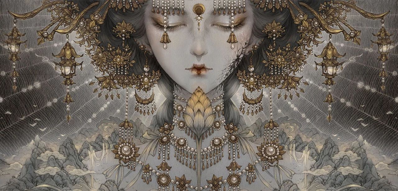 古風(fēng)美人插畫，一顰一笑令人神魂顛倒！