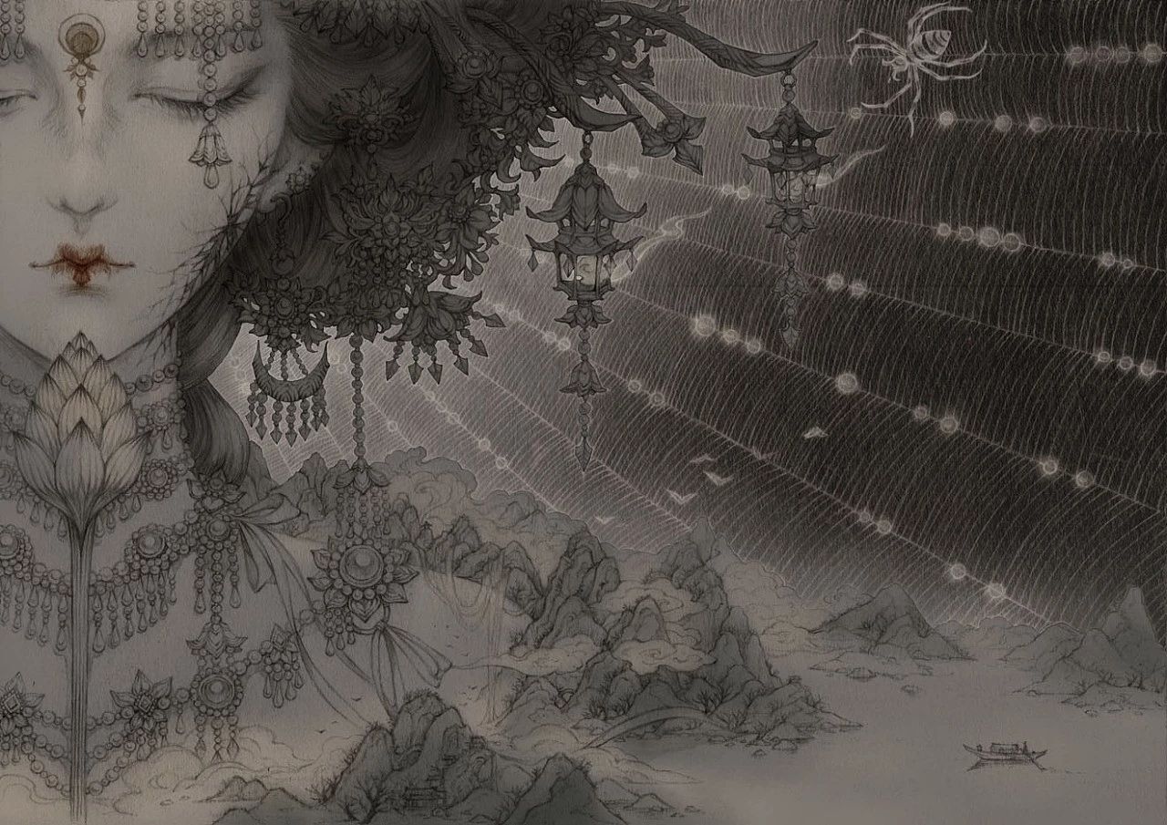 古風(fēng)美人插畫，一顰一笑令人神魂顛倒！