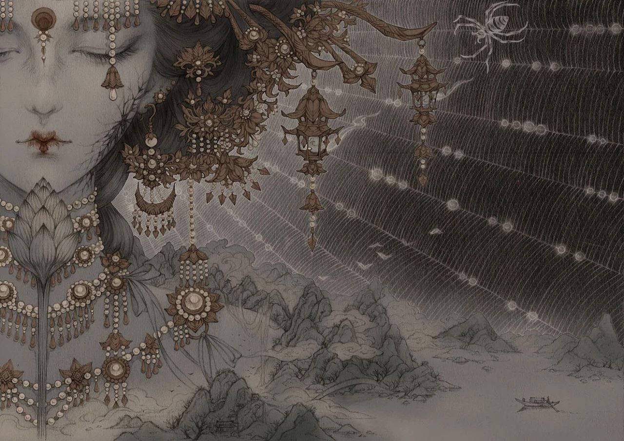 古風(fēng)美人插畫，一顰一笑令人神魂顛倒！