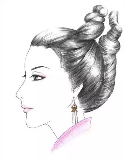 八款各朝代古裝發(fā)型:一組手繪彩鉛古裝發(fā)型