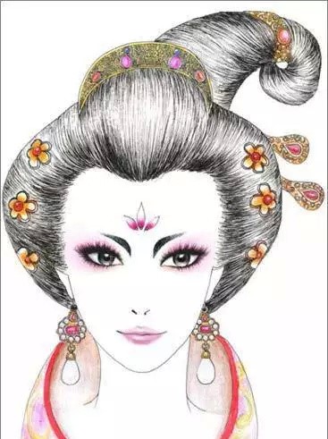 八款各朝代古裝發(fā)型:一組手繪彩鉛古裝發(fā)型