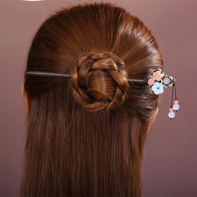 淑女發(fā)簪頭飾，清新自然簪子