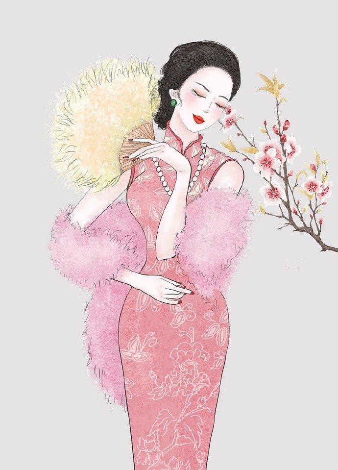 9款風(fēng)情萬(wàn)種旗袍女子插畫(huà)：一種傾國(guó)傾城的美