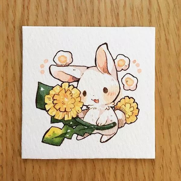 一組小兔子萌寵插畫：萌萌噠真可愛！