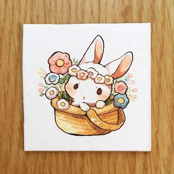 一組小兔子萌寵插畫：萌萌噠真可愛！