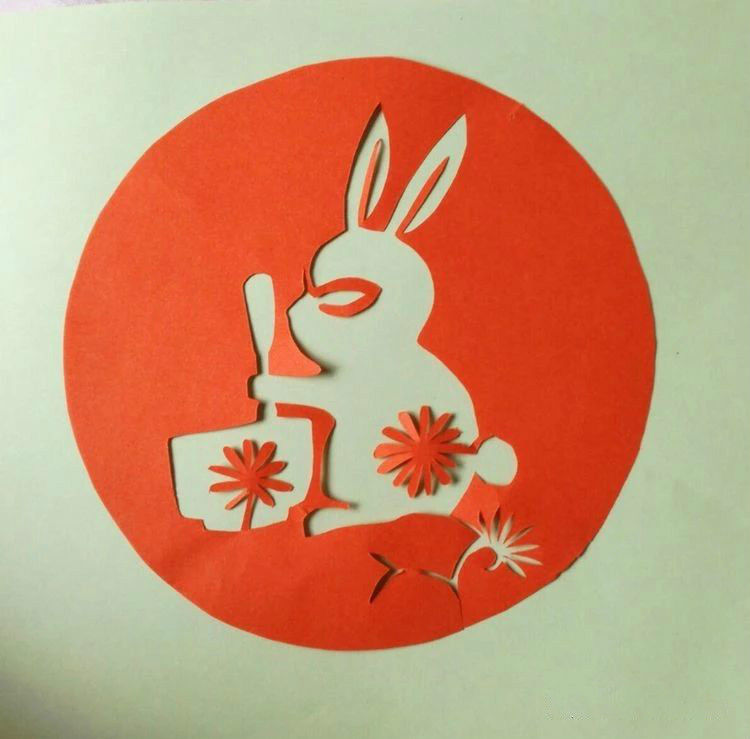 創(chuàng)意十足中秋玉兔剪紙，兔子鬧仲秋