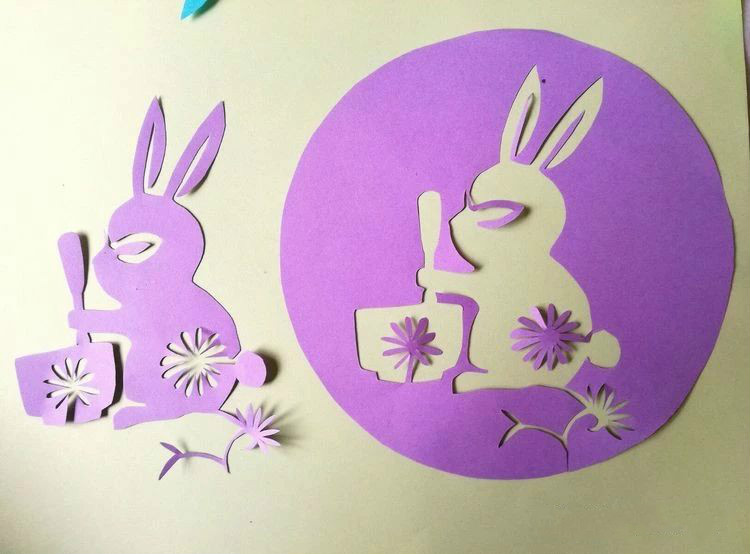 創(chuàng)意十足中秋玉兔剪紙，兔子鬧仲秋