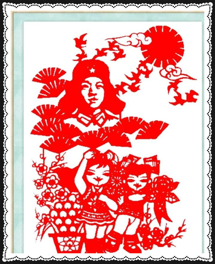 42幅學雷鋒剪紙藝術:雷鋒精神卻經(jīng)久長存