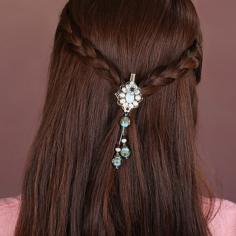淡泊如水發(fā)夾：復(fù)古珍珠發(fā)夾頭飾