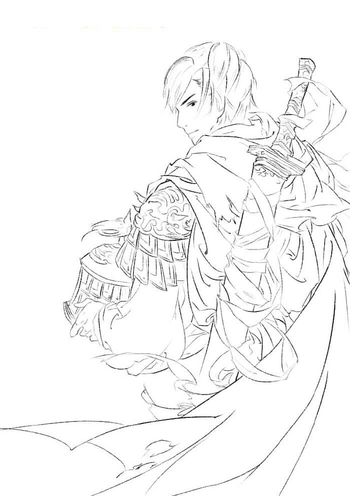 30款古風人物線稿圖，古風線稿臨摹圖