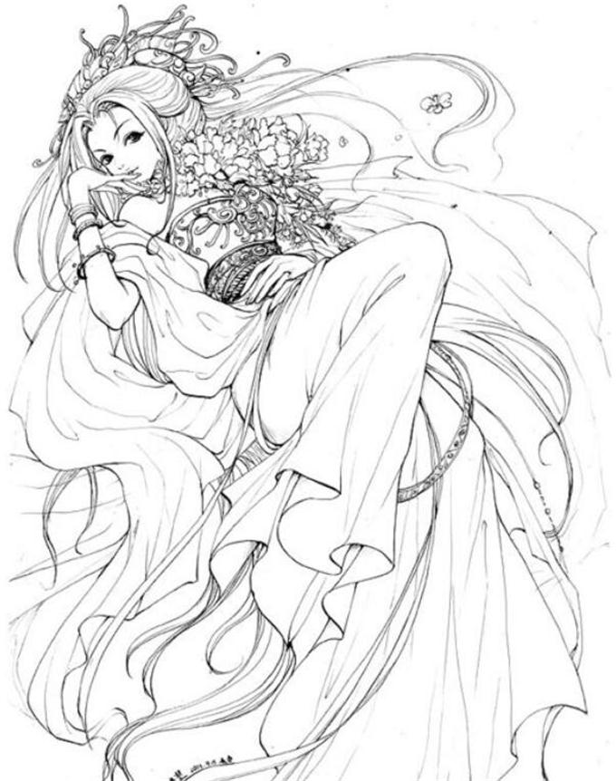 30款古風人物線稿圖，古風線稿臨摹圖