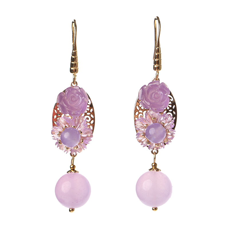 高貴典雅紫色系耳環(huán)，優(yōu)雅嫵媚的古風首飾