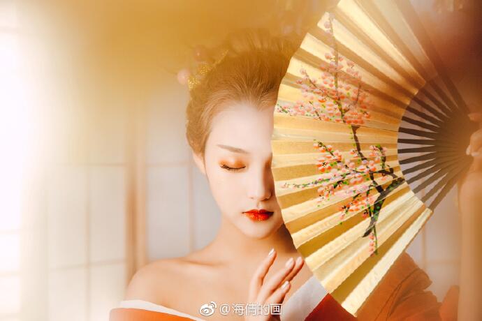 日式和服風(fēng)古裝攝影，好美麗的紅衣小姐姐