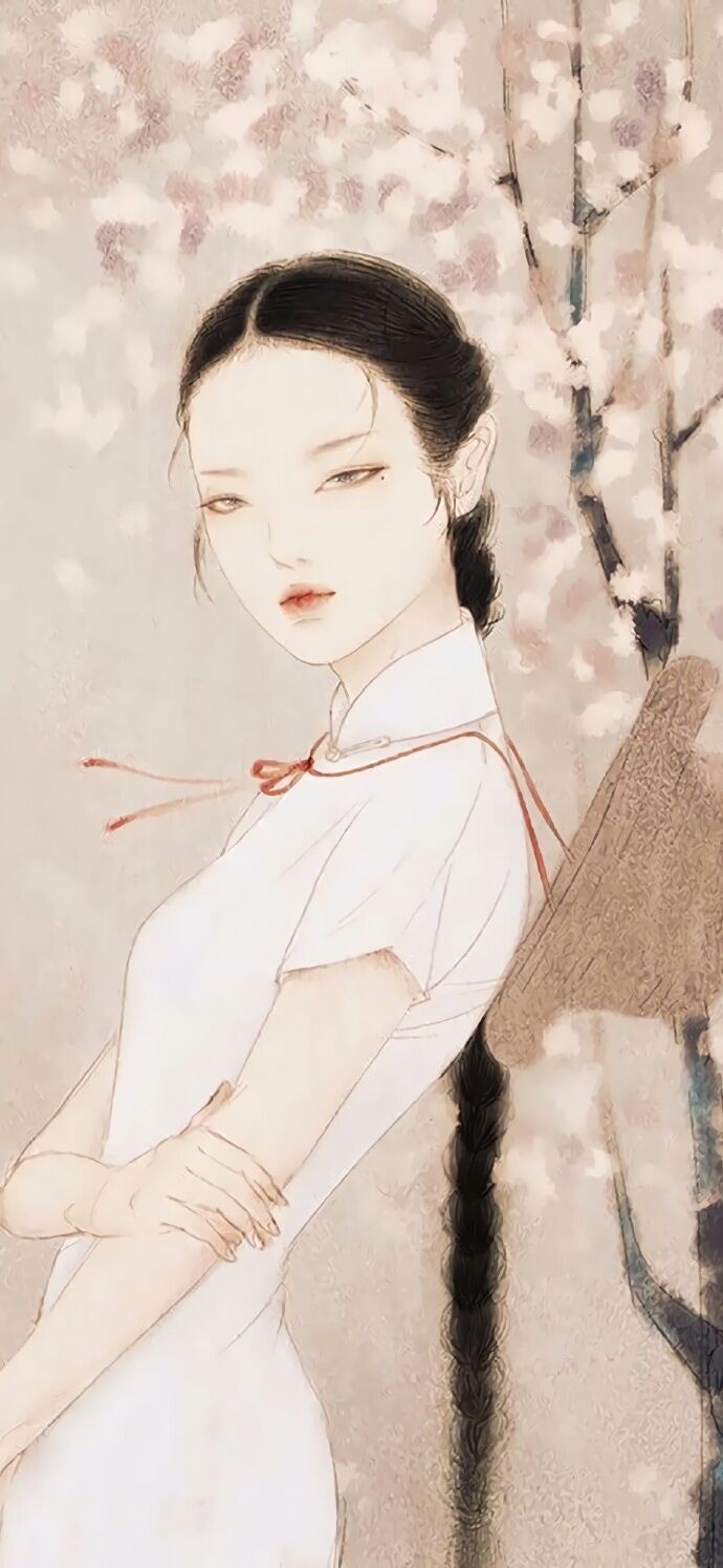 仕女古風(fēng)手機(jī)壁紙插畫，別樣的古風(fēng)女子風(fēng)情