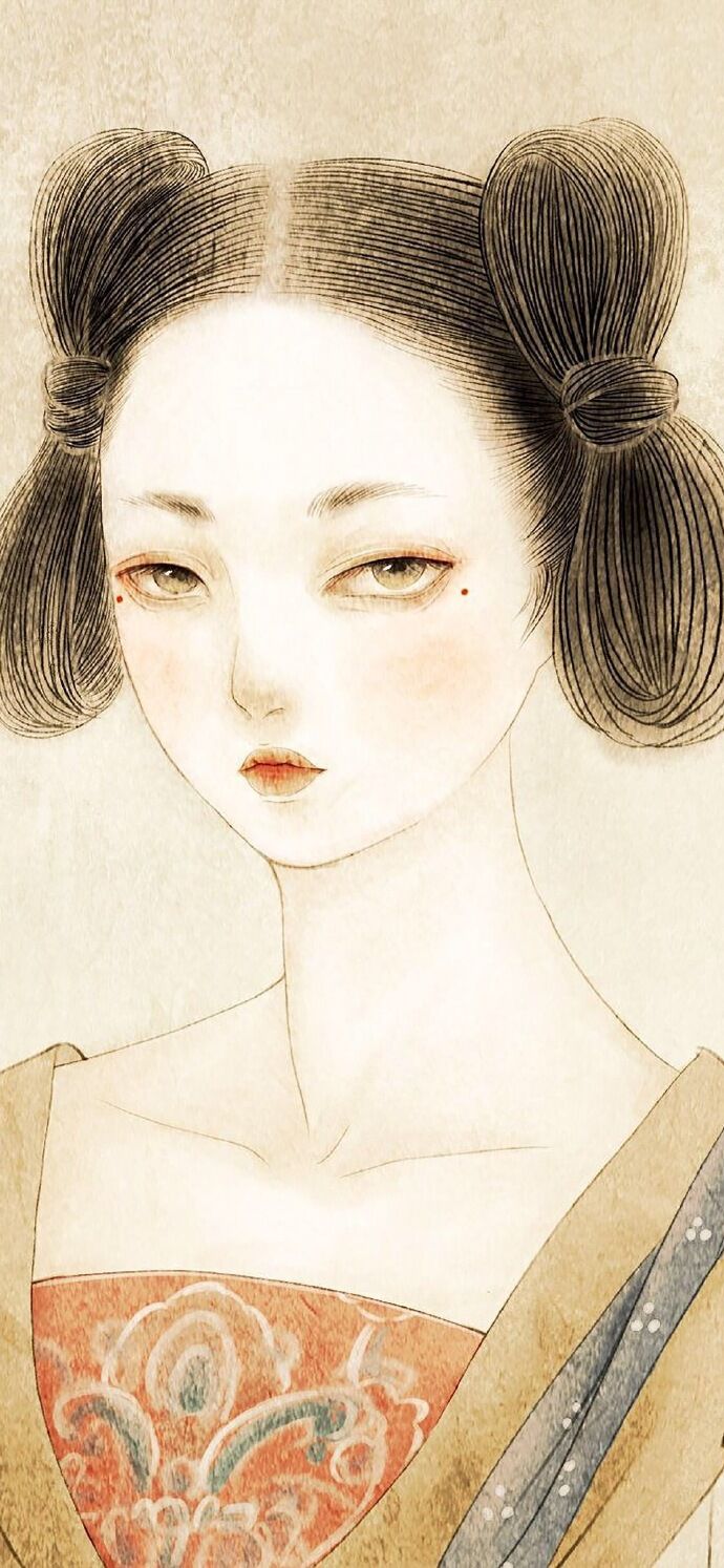 仕女古風(fēng)手機(jī)壁紙插畫，別樣的古風(fēng)女子風(fēng)情