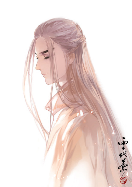 20張白發(fā)古風美男圖集，滿頭銀發(fā)真的好迷人