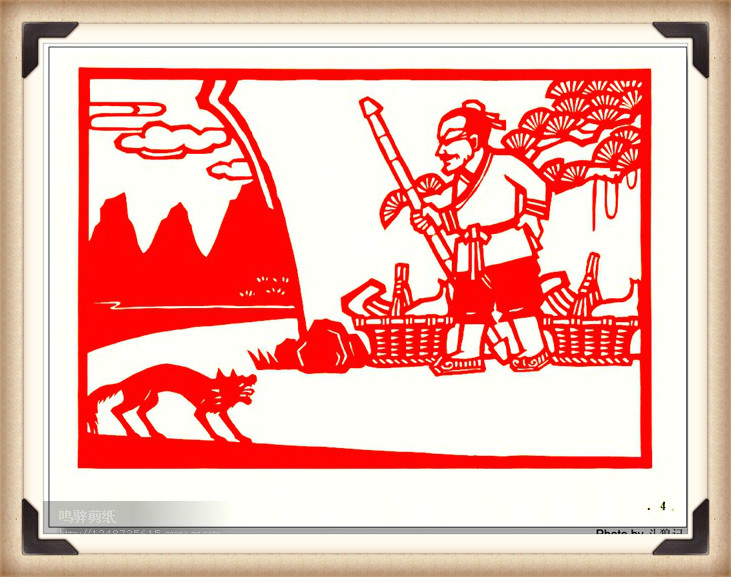 斗狼記剪紙藝術(shù)，高清剪紙連環(huán)畫圖集（54張）