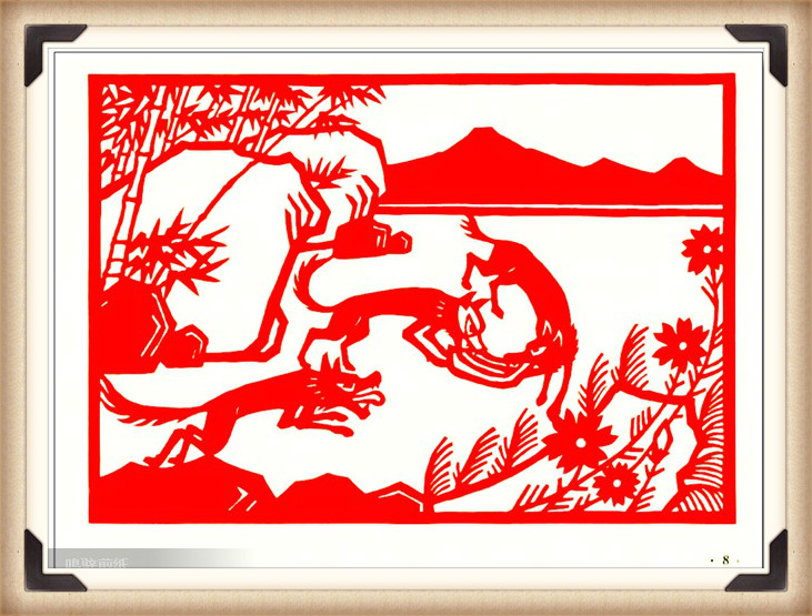 斗狼記剪紙藝術(shù)，高清剪紙連環(huán)畫圖集（54張）